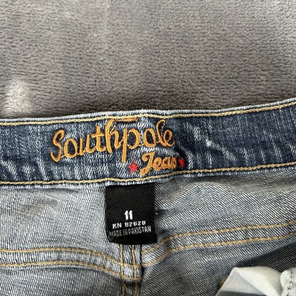 Vintage Southpole Jeans Women/Junior's Stretch Bootcut Size 11 Y2K White Wash - Picture 7 of 10